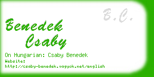 benedek csaby business card